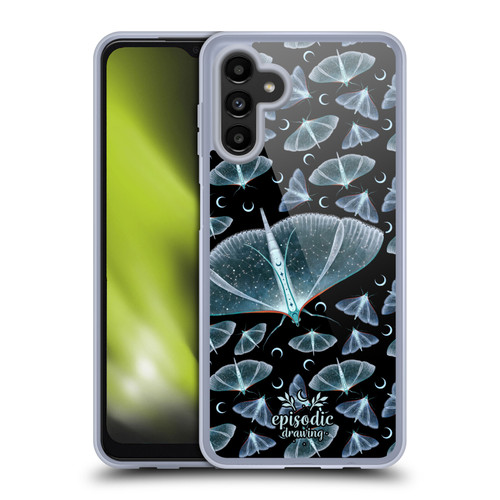 Episodic Drawing Moth Patterns Translucent Soft Gel Case for Samsung Galaxy A13 5G (2021)