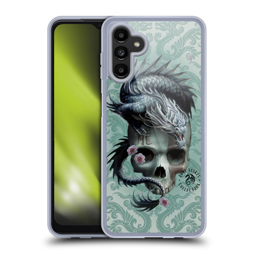 Anne Stokes Oriental Skull Green Dragon Swirls Soft Gel Case for Samsung Galaxy A13 5G (2021)