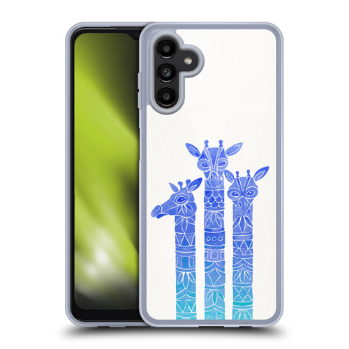 Cat Coquillette Animals Blue Ombre Giraffes Soft Gel Case for Samsung Galaxy A13 5G (2021)
