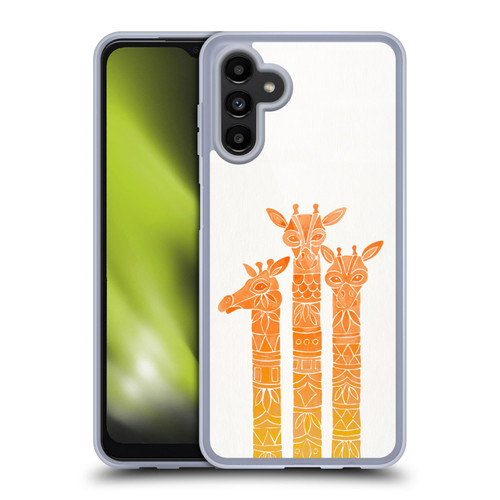Cat Coquillette Animals Orange Ombre Giraffes Soft Gel Case for Samsung Galaxy A13 5G (2021)