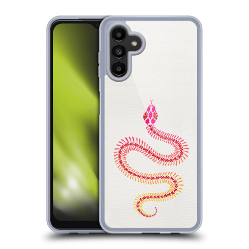 Cat Coquillette Animals Pink Ombre Snake Skeleton Soft Gel Case for Samsung Galaxy A13 5G (2021)