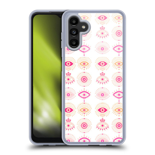 Cat Coquillette Linear Pink Evil Eyes Soft Gel Case for Samsung Galaxy A13 5G (2021)