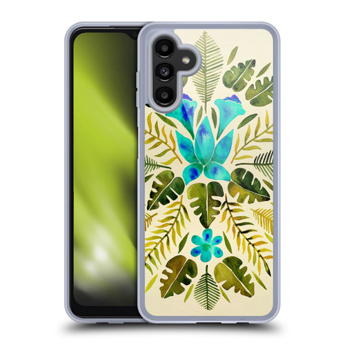 Cat Coquillette Nature Green Blue Tropical Symmetry Soft Gel Case for Samsung Galaxy A13 5G (2021)