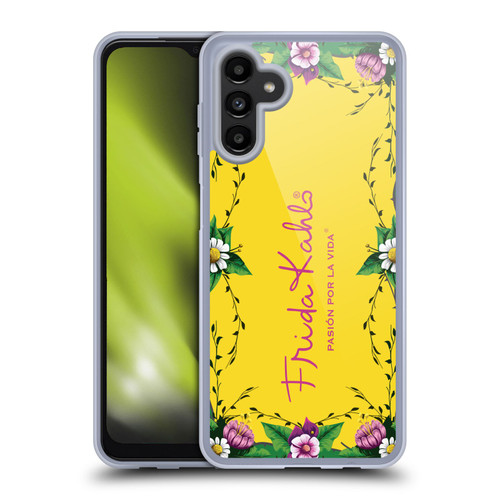 Frida Kahlo Purple Florals Frame Soft Gel Case for Samsung Galaxy A13 5G (2021)