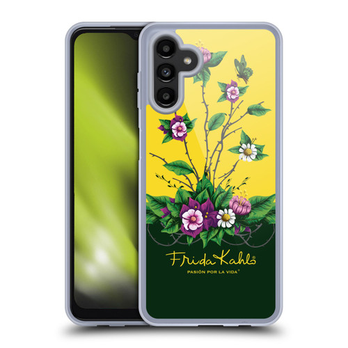 Frida Kahlo Purple Florals Shrub Soft Gel Case for Samsung Galaxy A13 5G (2021)