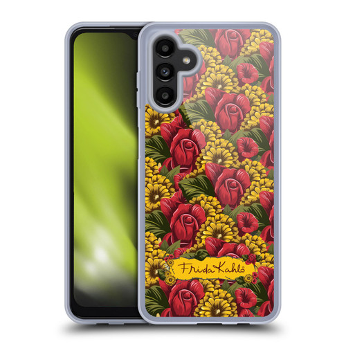 Frida Kahlo Red Florals Pattern Soft Gel Case for Samsung Galaxy A13 5G (2021)
