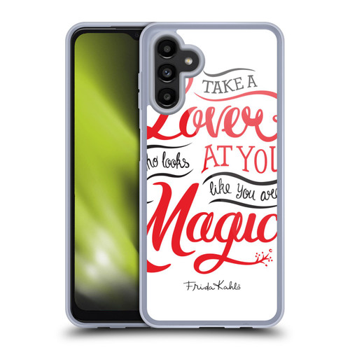 Frida Kahlo Typography Lover White Soft Gel Case for Samsung Galaxy A13 5G (2021)
