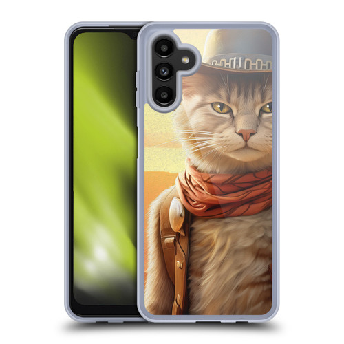 Michael David Ward Animals Kitty Cowboy Soft Gel Case for Samsung Galaxy A13 5G (2021)