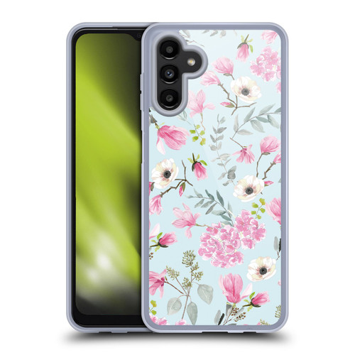 Anis Illustration Graphics Romantic Pattern Light Blue Soft Gel Case for Samsung Galaxy A13 5G (2021)