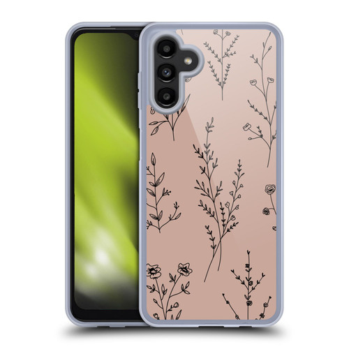 Anis Illustration Wildflowers Blush Pink Soft Gel Case for Samsung Galaxy A13 5G (2021)