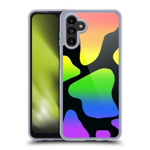 Grace Illustration Cow Prints Rainbow Soft Gel Case for Samsung Galaxy A13 5G (2021)