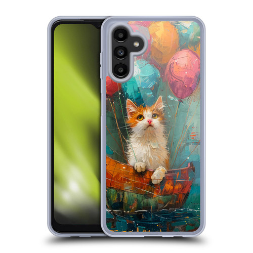 Haroulita Mix Art Animals Cat In A Boat Soft Gel Case for Samsung Galaxy A13 5G (2021)