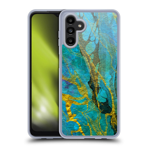 Haroulita Marble Yellow Teal Soft Gel Case for Samsung Galaxy A13 5G (2021)