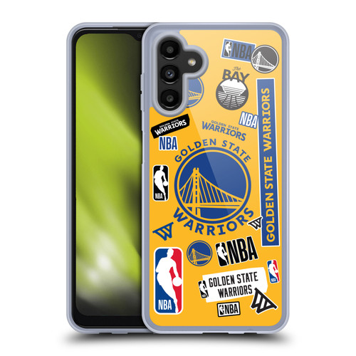NBA Golden State Warriors Sticker Collage Soft Gel Case for Samsung Galaxy A13 5G (2021)