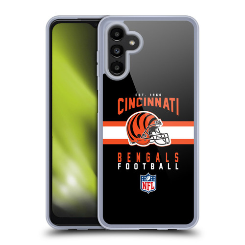 NFL Cincinnati Bengals Graphics Helmet Typography Soft Gel Case for Samsung Galaxy A13 5G (2021)