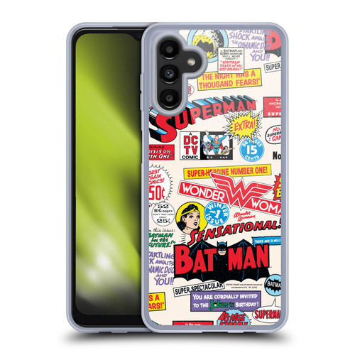 Justice League DC Comics 90th Anniversary Logo Pattern Soft Gel Case for Samsung Galaxy A13 5G (2021)
