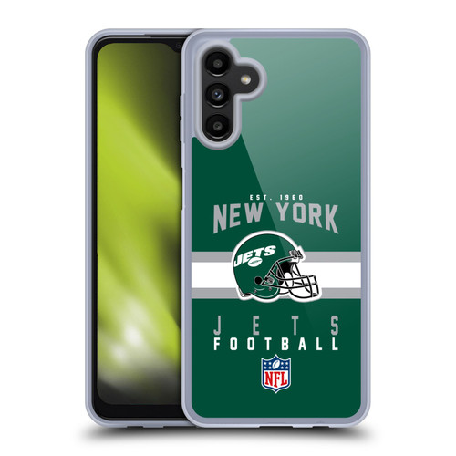 NFL New York Jets Graphics Helmet Typography Soft Gel Case for Samsung Galaxy A13 5G (2021)