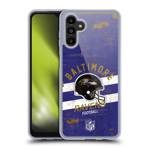 NFL Baltimore Ravens Logo Art Helmet Distressed Soft Gel Case for Samsung Galaxy A13 5G (2021)