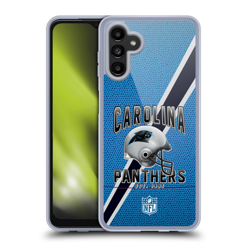 NFL Carolina Panthers Logo Art Football Stripes Soft Gel Case for Samsung Galaxy A13 5G (2021)