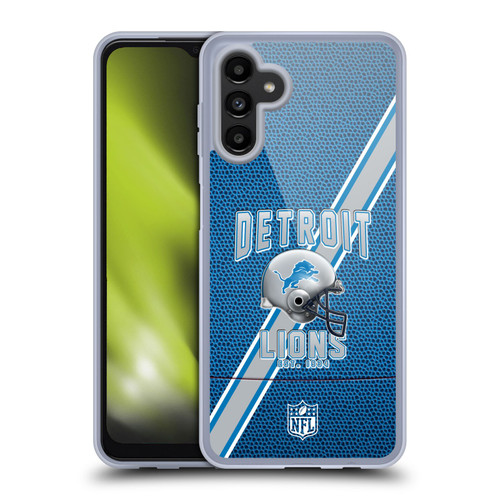 NFL Detroit Lions Logo Art Football Stripes Soft Gel Case for Samsung Galaxy A13 5G (2021)