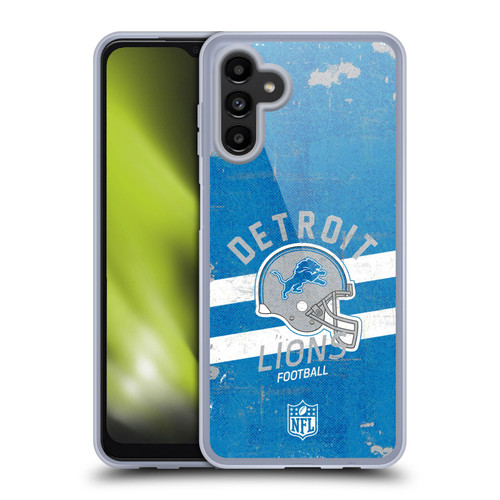 NFL Detroit Lions Logo Art Helmet Distressed Soft Gel Case for Samsung Galaxy A13 5G (2021)