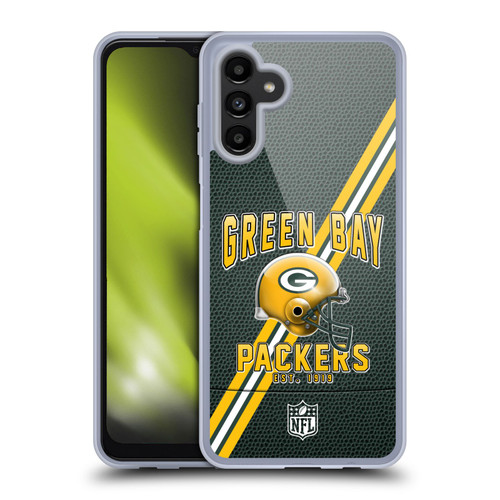 NFL Green Bay Packers Logo Art Football Stripes Soft Gel Case for Samsung Galaxy A13 5G (2021)