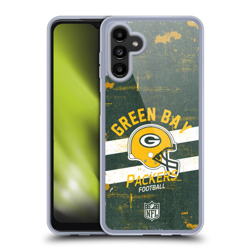NFL Green Bay Packers Logo Art Helmet Distressed Soft Gel Case for Samsung Galaxy A13 5G (2021)