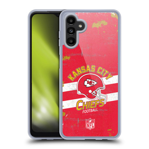 NFL Kansas City Chiefs Logo Art Helmet Distressed Soft Gel Case for Samsung Galaxy A13 5G (2021)