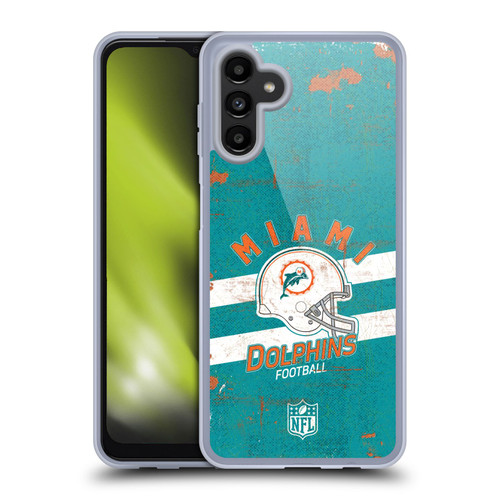 NFL Miami Dolphins Logo Art Helmet Distressed Soft Gel Case for Samsung Galaxy A13 5G (2021)