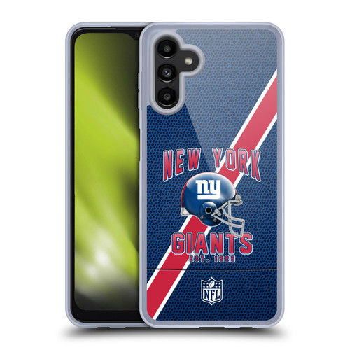 NFL New York Giants Logo Art Football Stripes Soft Gel Case for Samsung Galaxy A13 5G (2021)