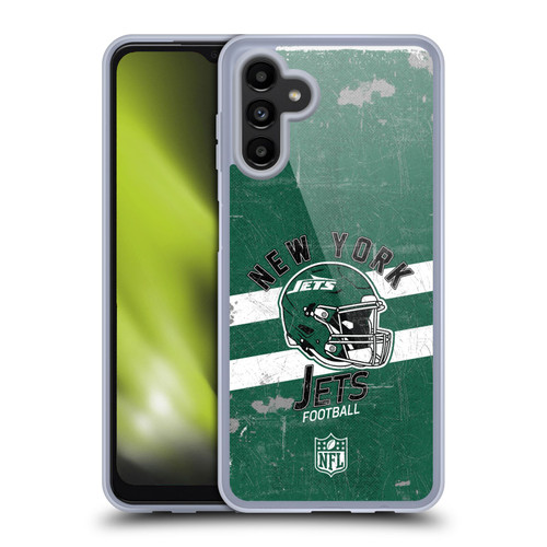 NFL New York Jets Logo Art Helmet Distressed Soft Gel Case for Samsung Galaxy A13 5G (2021)