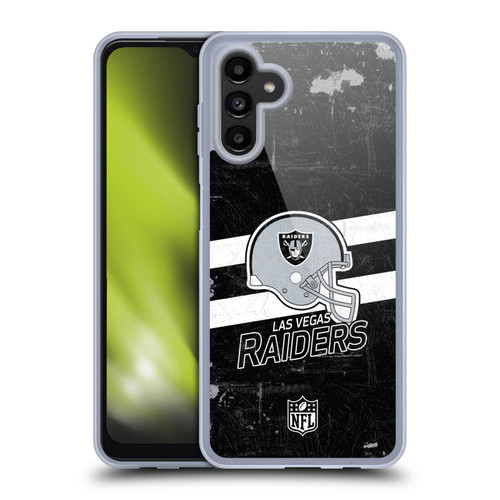 NFL Las Vegas Raiders Logo Art Helmet Distressed Look 100th Soft Gel Case for Samsung Galaxy A13 5G (2021)