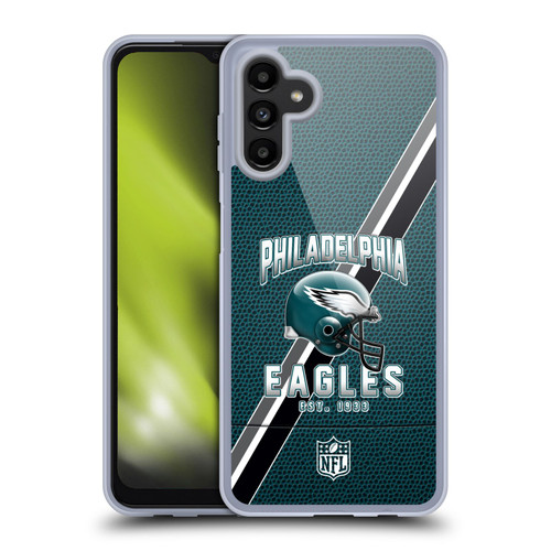 NFL Philadelphia Eagles Logo Art Football Stripes Soft Gel Case for Samsung Galaxy A13 5G (2021)
