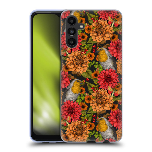 Katerina Kirilova Graphics Robins And Dahlias Soft Gel Case for Samsung Galaxy A13 5G (2021)
