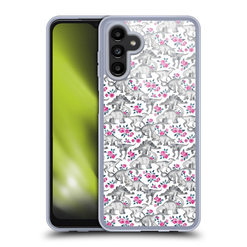 Micklyn Le Feuvre Animals Dinosaurs And Roses Soft Gel Case for Samsung Galaxy A13 5G (2021)