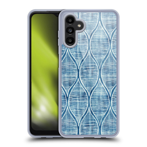 Micklyn Le Feuvre Flora And Fauna Hand Painted Blue White Pattern Soft Gel Case for Samsung Galaxy A13 5G (2021)