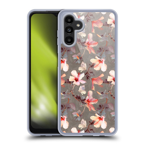 Micklyn Le Feuvre Florals Coral Hibiscus Soft Gel Case for Samsung Galaxy A13 5G (2021)