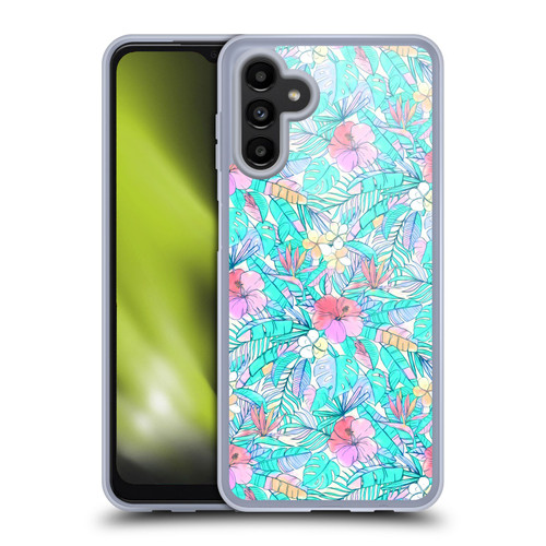 Micklyn Le Feuvre Florals Pretty Pastel Hawaiian Soft Gel Case for Samsung Galaxy A13 5G (2021)