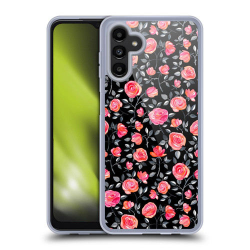 Micklyn Le Feuvre Florals Roses on Black Soft Gel Case for Samsung Galaxy A13 5G (2021)