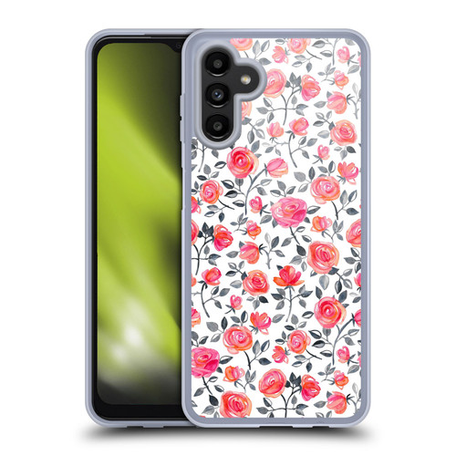 Micklyn Le Feuvre Florals Roses on White Soft Gel Case for Samsung Galaxy A13 5G (2021)