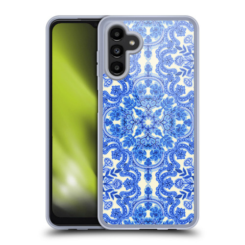 Micklyn Le Feuvre Floral Patterns Cobalt Blue And White Soft Gel Case for Samsung Galaxy A13 5G (2021)