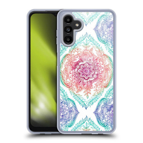 Micklyn Le Feuvre Floral Patterns Indian Ink Rainbow Version Soft Gel Case for Samsung Galaxy A13 5G (2021)