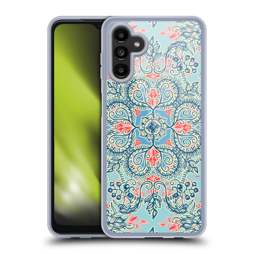 Micklyn Le Feuvre Floral Patterns Red And Blue Soft Gel Case for Samsung Galaxy A13 5G (2021)