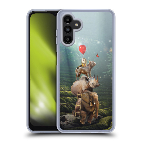 Klaudia Senator French Bulldog 2 Friends Reaching Butterfly Soft Gel Case for Samsung Galaxy A13 5G (2021)