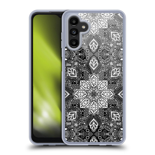 Micklyn Le Feuvre Mandala Lace in White on Black Soft Gel Case for Samsung Galaxy A13 5G (2021)