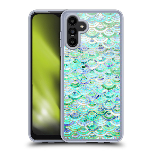Micklyn Le Feuvre Marble Patterns Mosaic In Mint Quartz And Jade Soft Gel Case for Samsung Galaxy A13 5G (2021)