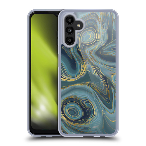 LebensArt Geo Liquid Marble Cool Tone Geode Soft Gel Case for Samsung Galaxy A13 5G (2021)