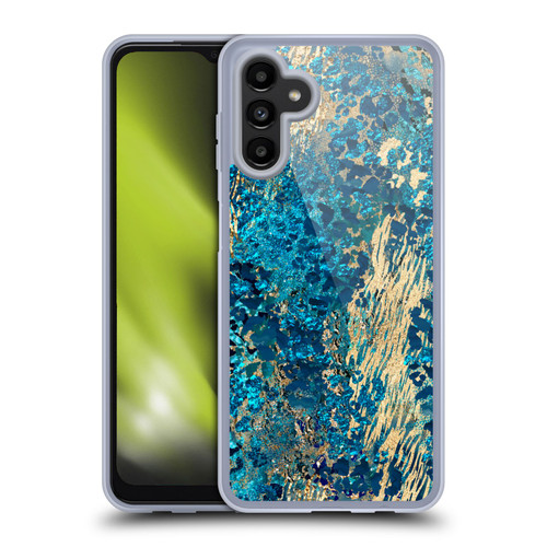 LebensArt Geo Liquid Marble Teal Jungle Soft Gel Case for Samsung Galaxy A13 5G (2021)