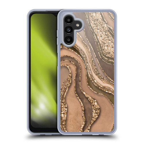 LebensArt Glamour Patterns Crystal Marble Amber Soft Gel Case for Samsung Galaxy A13 5G (2021)