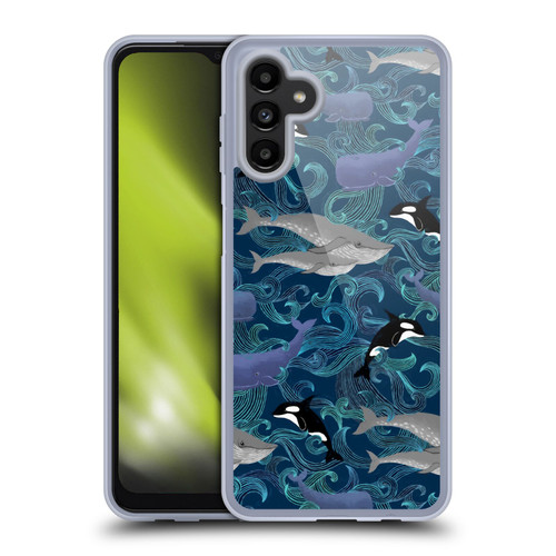 Micklyn Le Feuvre Patterns Giants in Teal Soft Gel Case for Samsung Galaxy A13 5G (2021)